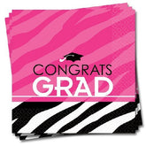 Graduation 'Zebra Party' Small Napkins (16ct)